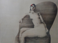 Paul Wunderlich - Alemania 1927 2012 - Joanna posing for redfern - litografia - 50 x 65 cms - 1968